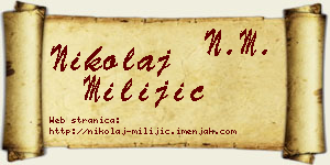Nikolaj Milijić vizit kartica